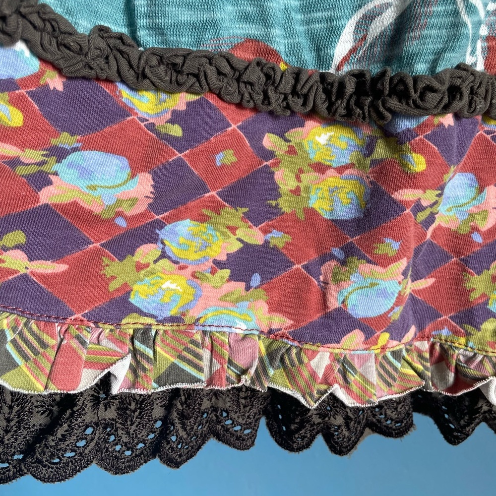 Matilda Jane Adriana Multi Colored Girls Boho Dress Size 6 Eyelet Trim Ruffles - Picture 7 of 12